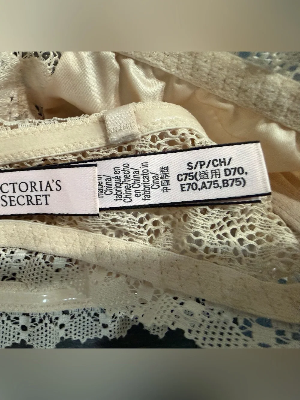 Victoria's Secret Lace Bandeau Bralette in Light Beige NEW tags removed